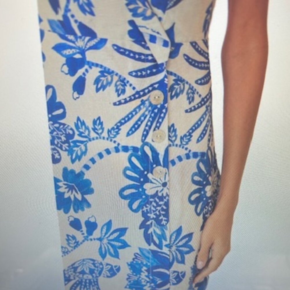 Farm Rio FloralBirds Off White 100% Linen Mini Dress with Adjustable Straps - Picture 15 of 15